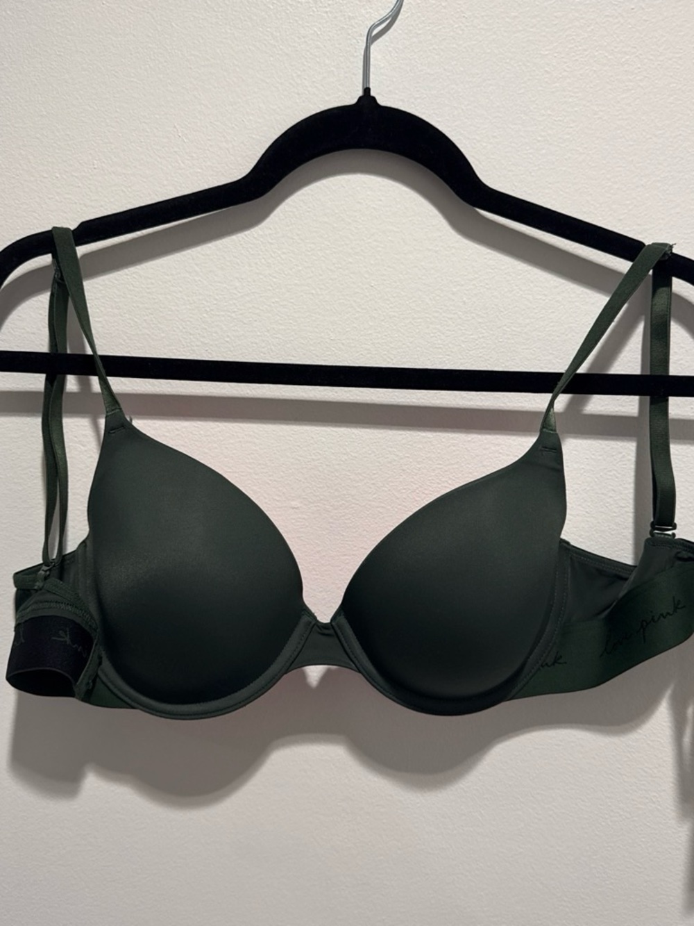 PINK Victoria's Secret Dark Green T-Shirt Bra